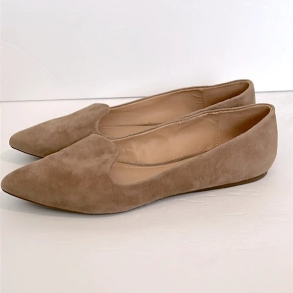 Gibson Latimer Womens Camel Tan Sheep Leather Flats Size 7.5 M Pointed Toe